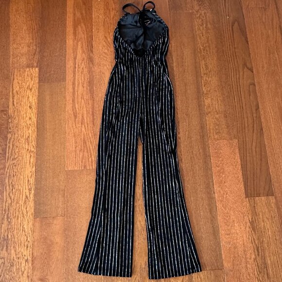 Pinstripe Jumpsuit Kelle Dance Wear Unitard Jumpsuit Halloween Costume S - Picture 7 of 9